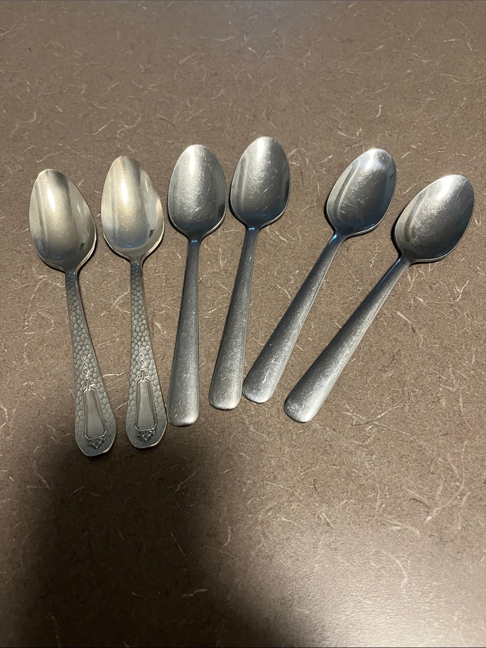 6 Stainless Steel Teaspoons Set - Silver tone